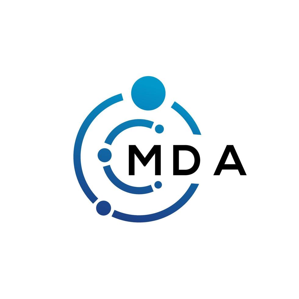 MDA-Brief-Technologie-Logo-Design auf weißem Hintergrund. MDA kreative Initialen schreiben es Logo-Konzept. MDA-Briefgestaltung. vektor