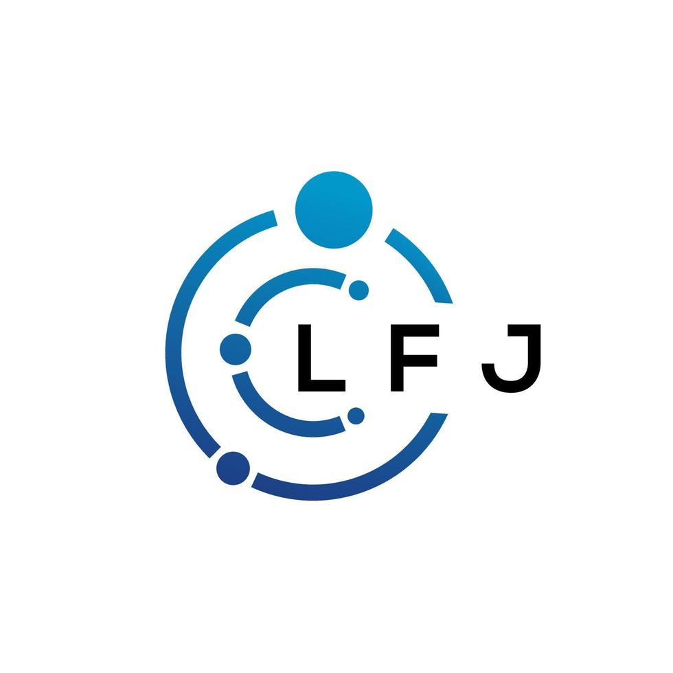 lfj-Buchstaben-Technologie-Logo-Design auf weißem Hintergrund. lfj kreative initialen schreiben es logokonzept. lfj Briefgestaltung. vektor