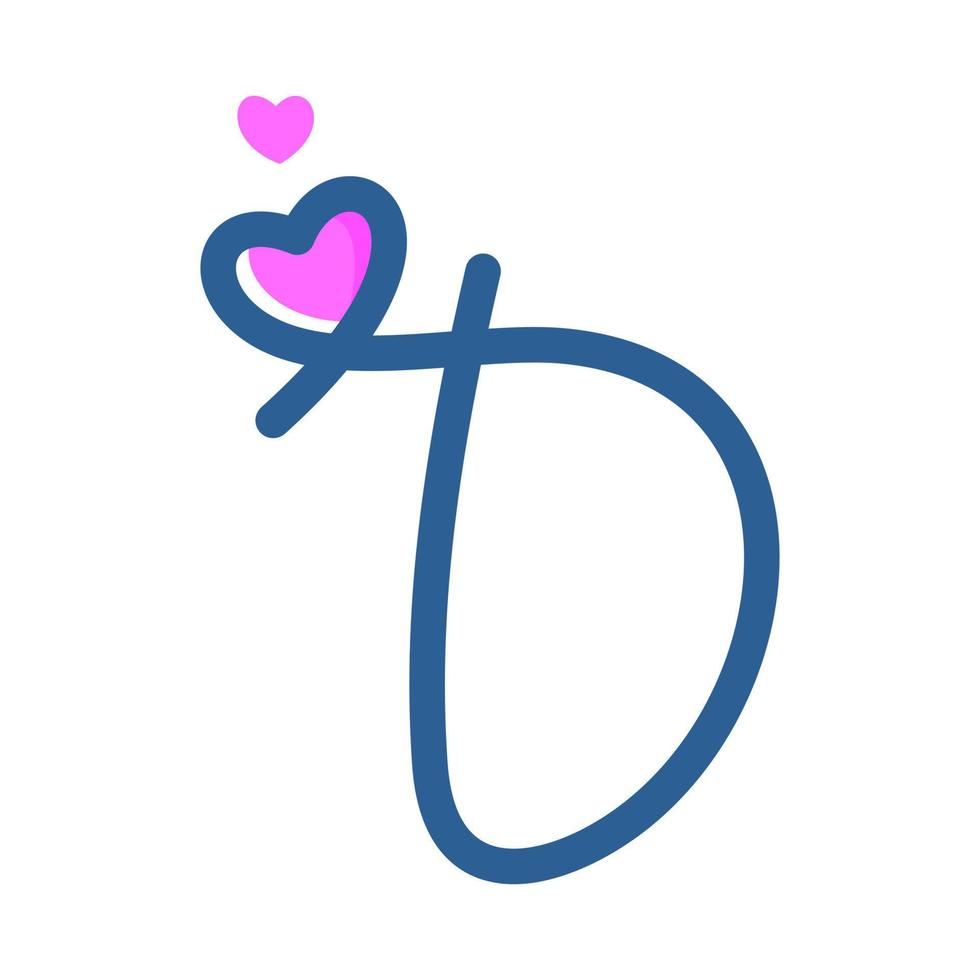 initial d love logotyp vektor