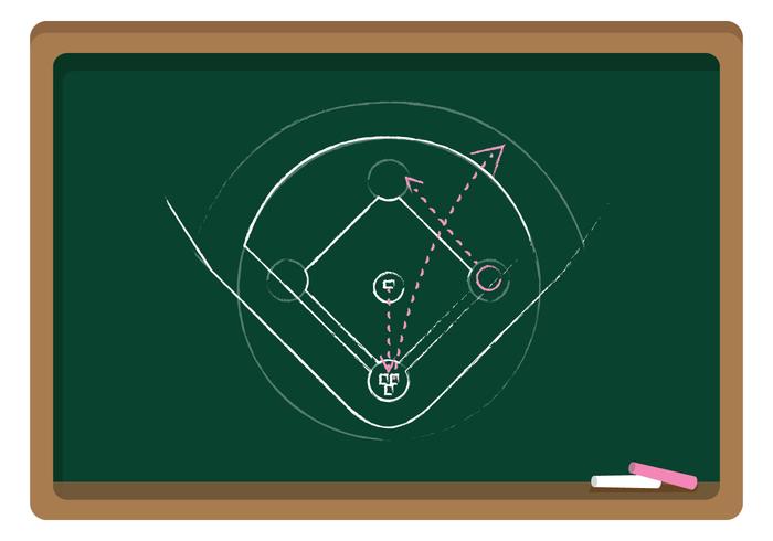 Vector Chalkboard Baseball Diamond