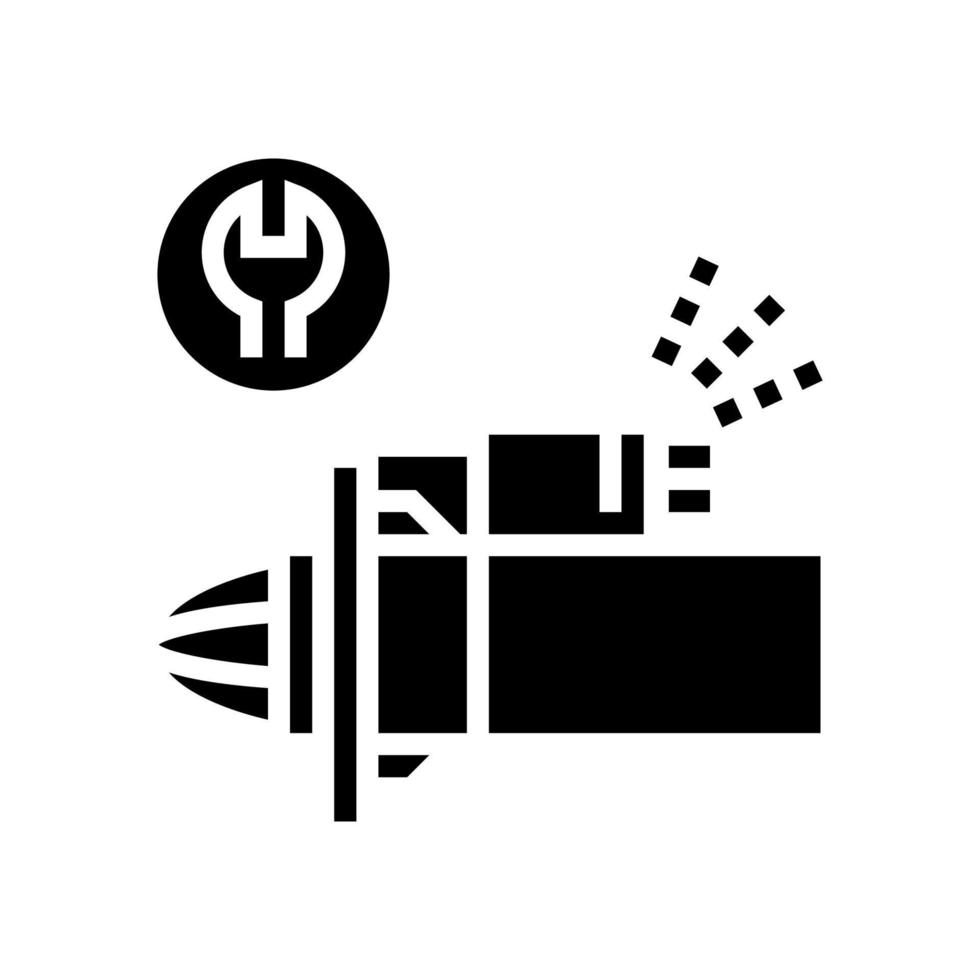 Starter Reparatur und Ersatz Glyphen-Symbol Vektor isolierte Illustration