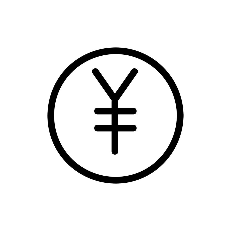 Japan mynt ikon vektor. isolerade kontur symbol illustration vektor