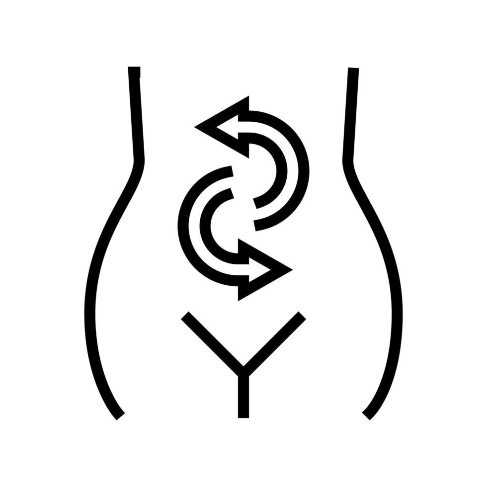 verdauung von lebensmitteln linie symbol vektor illustration