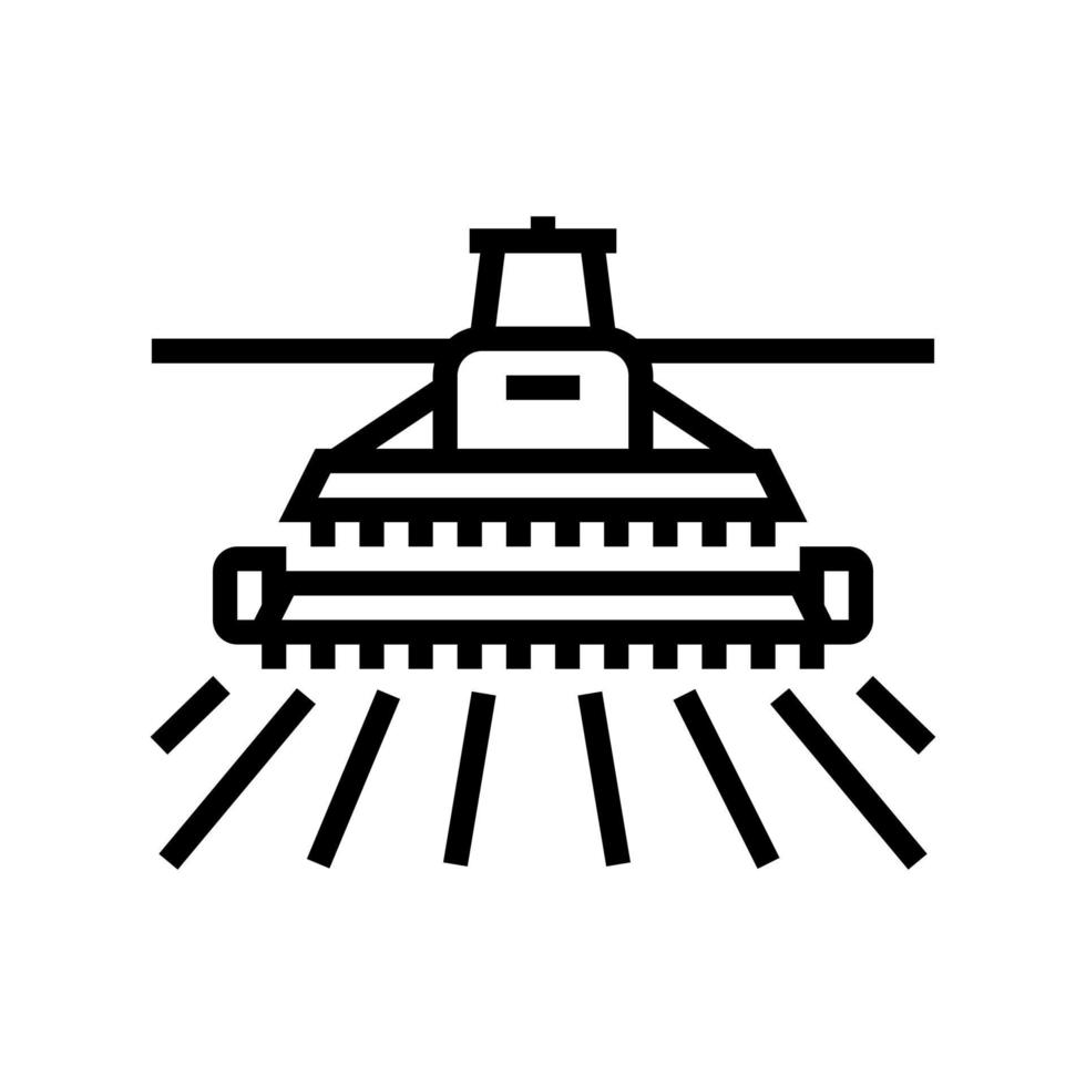 Hervesting Maschine Linie Symbol Vektor Illustration
