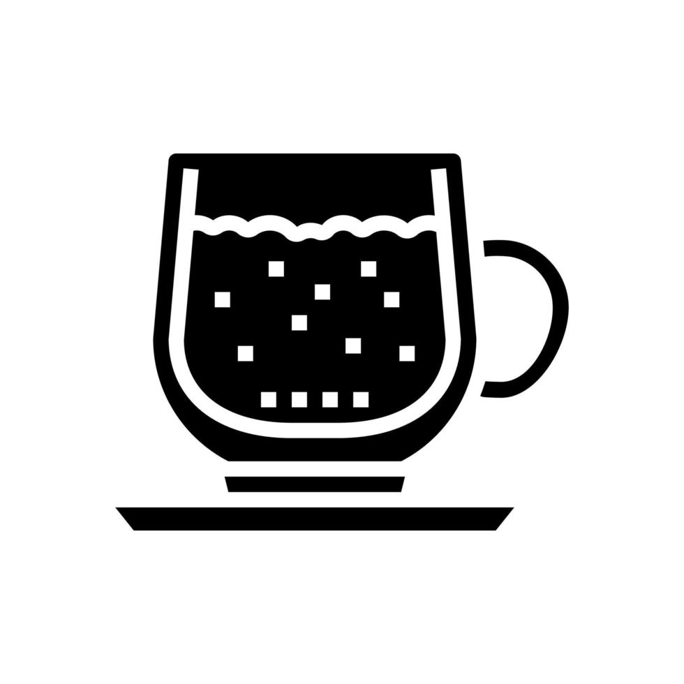 weiße Kaffee-Glyphen-Symbol-Vektor-Illustration vektor