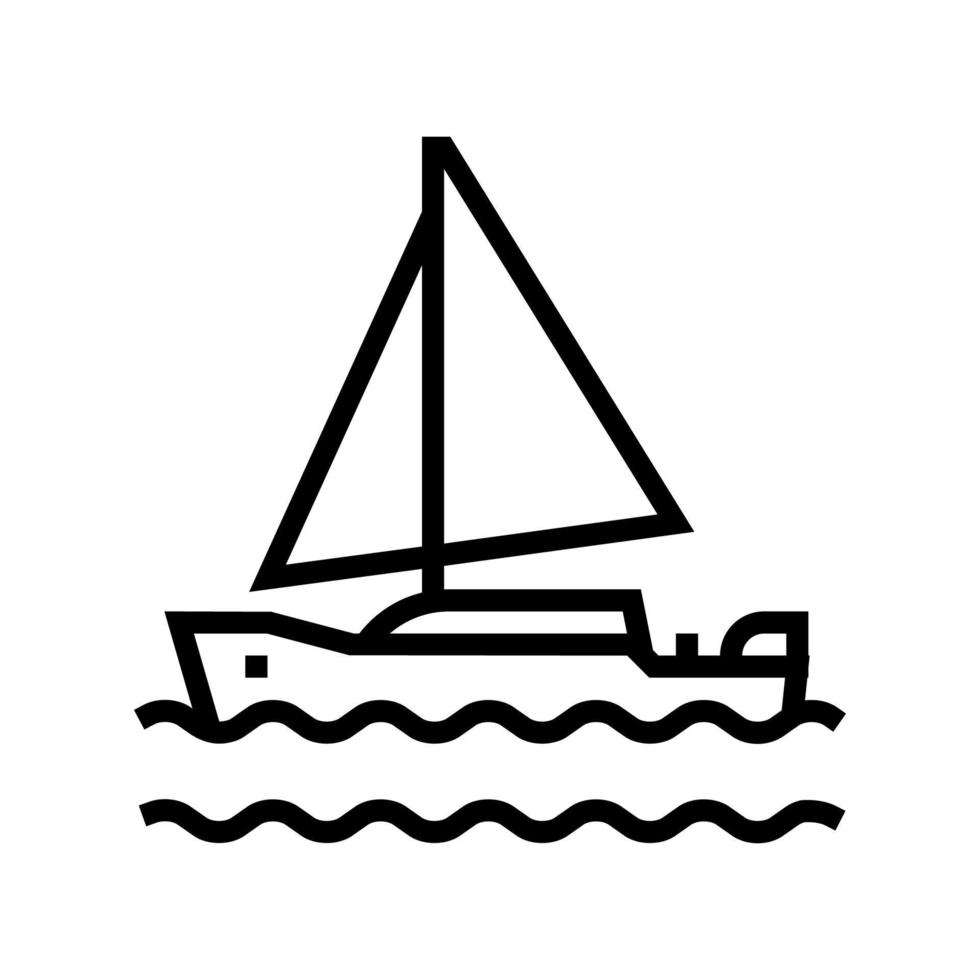 yacht herr fritid linje ikon vektorillustration vektor