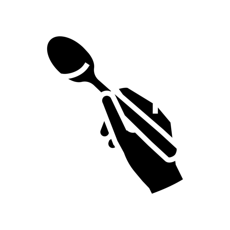 Teelöffel Utensil Glyphe Symbol Vektor Illustration