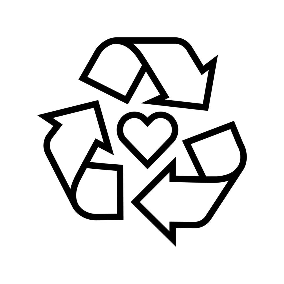 Symbol-Vektorillustration der kosmetischen Linie recyceln vektor