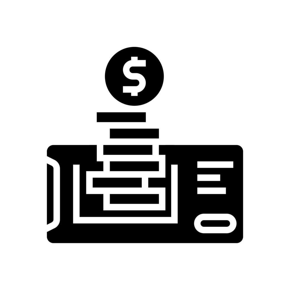 E-Geld-Telefonanwendung Glyphen-Symbol-Vektor-Illustration vektor