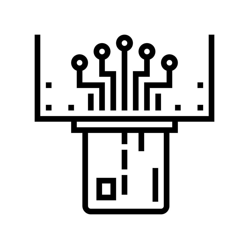 digitale Kartenlinie Symbol Vektor Illustration