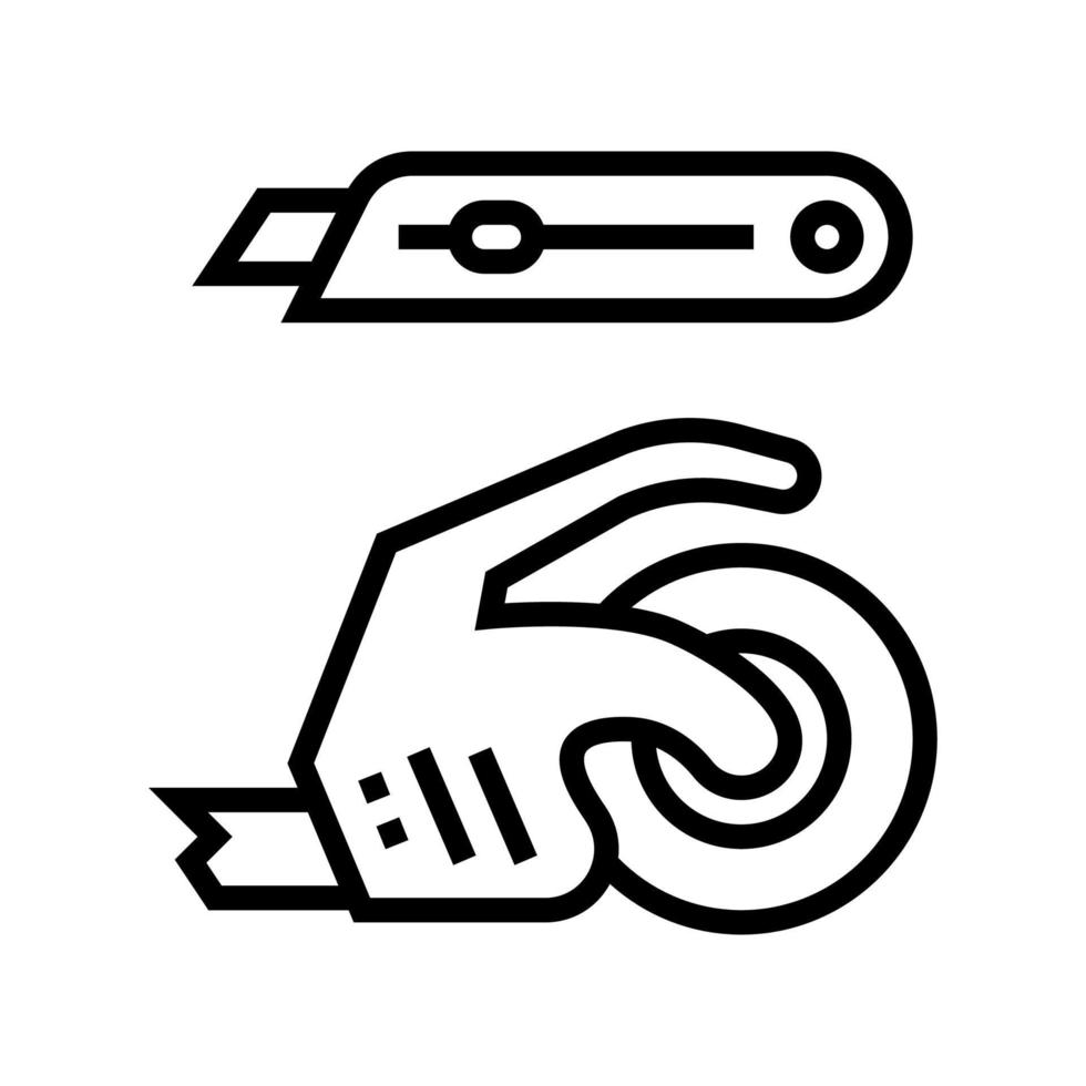 Klebeband und Messerlinie Symbol Vektor Illustration