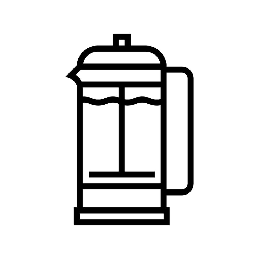manuelle presse kaffee werkzeuglinie symbol vektor illustration