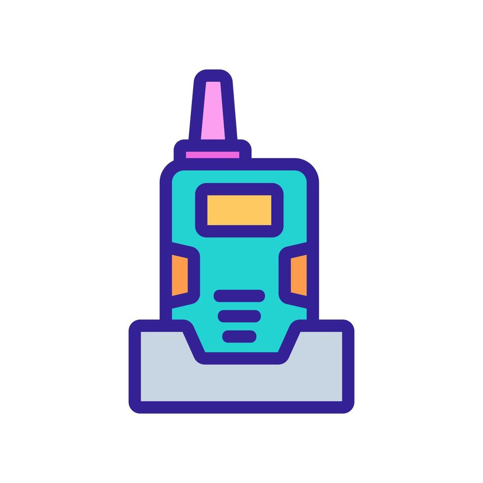 walkie talkie med hållare ikon vektor kontur illustration