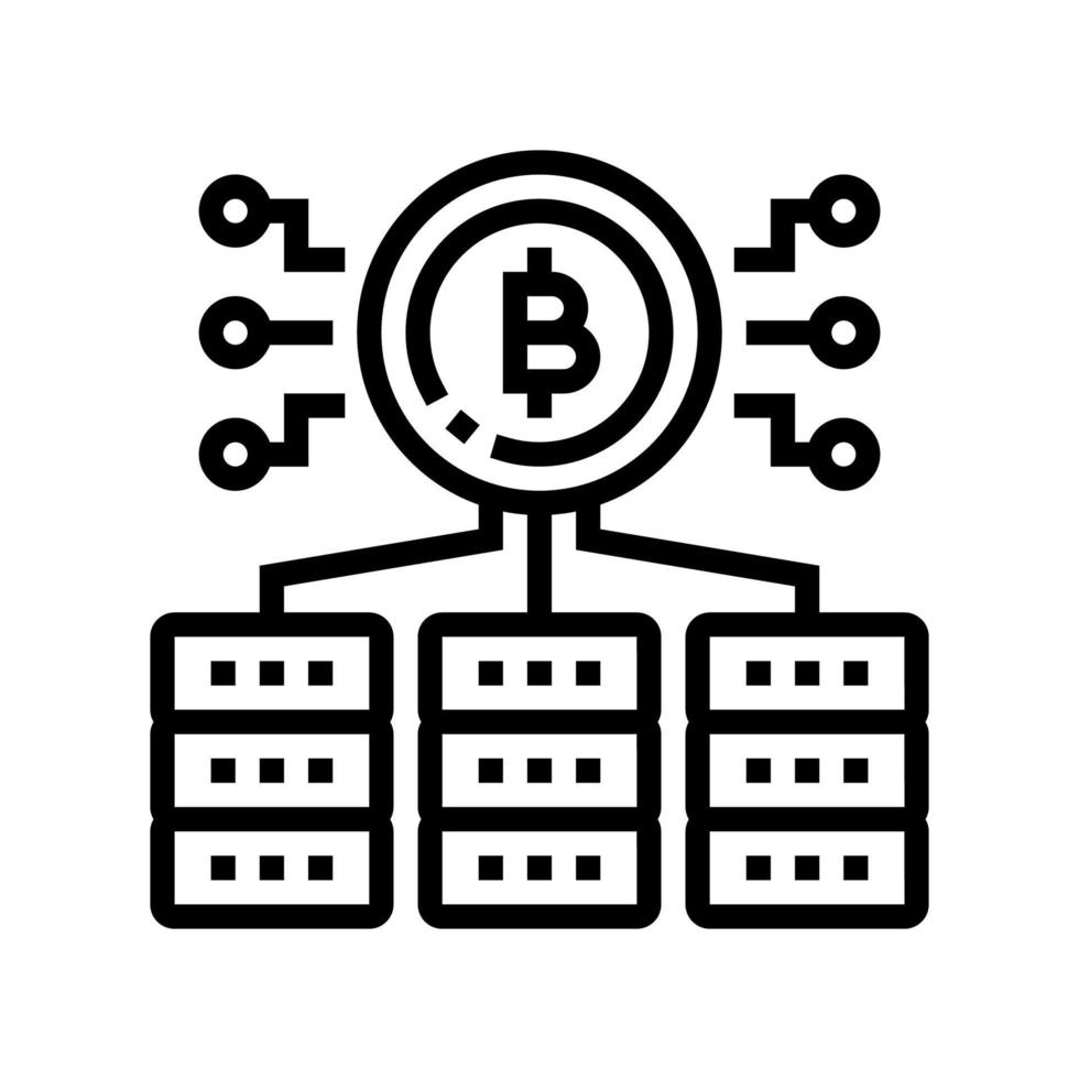 Mining Kryptowährung Linie Symbol Vektor Illustration