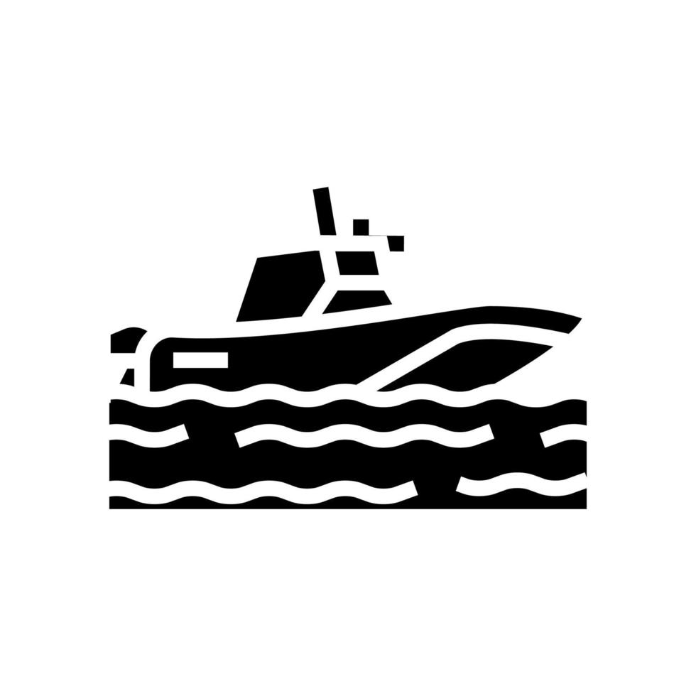 Glyphensymbol-Vektorillustration für den Bootstransport vektor