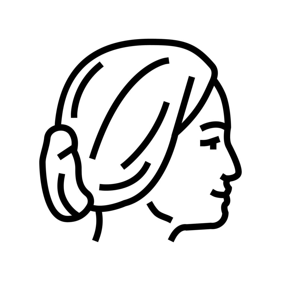 Gesicht weibliche Linie Symbol Vektor Illustration