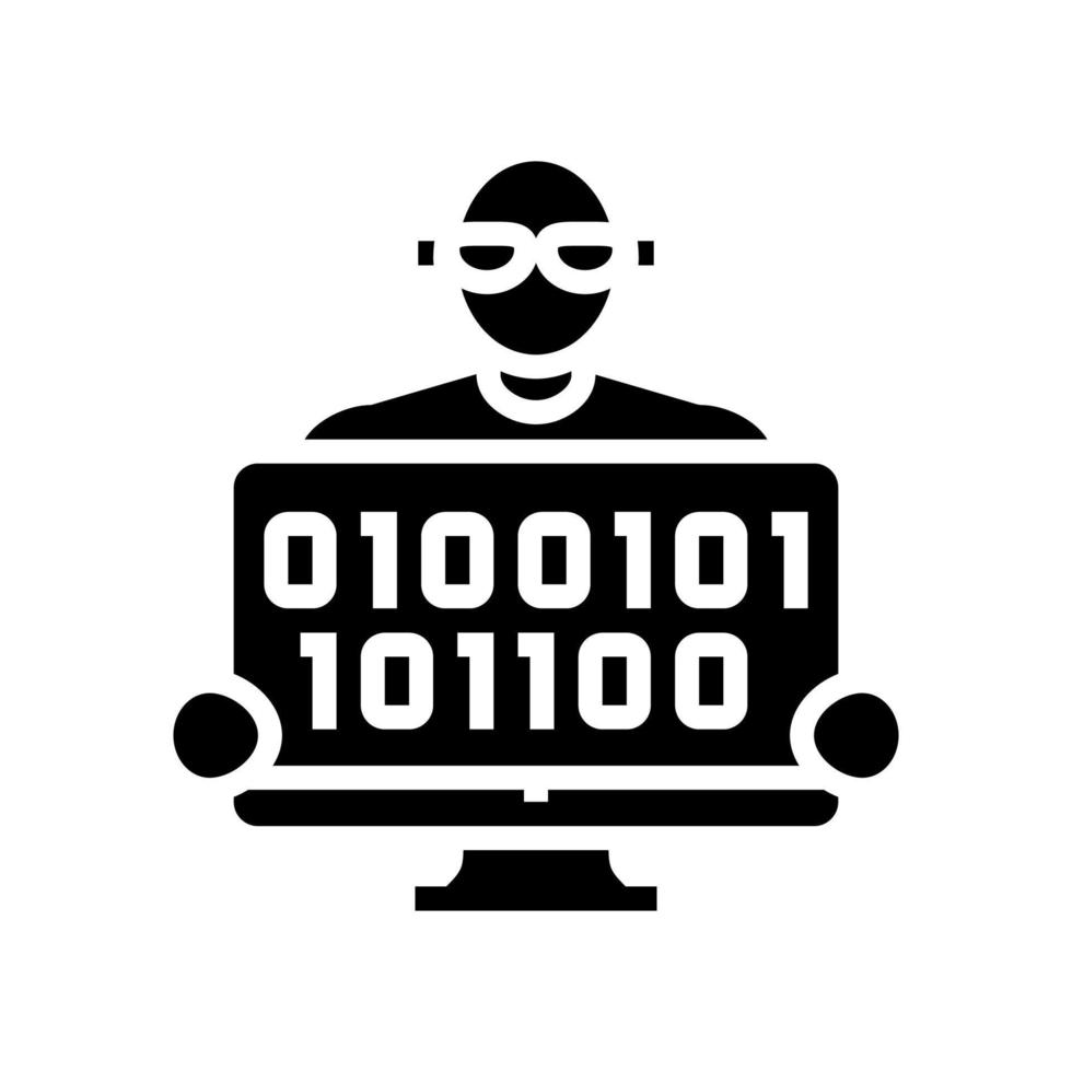 Coder Programmierer Business Glyph Symbol Vektor Illustration