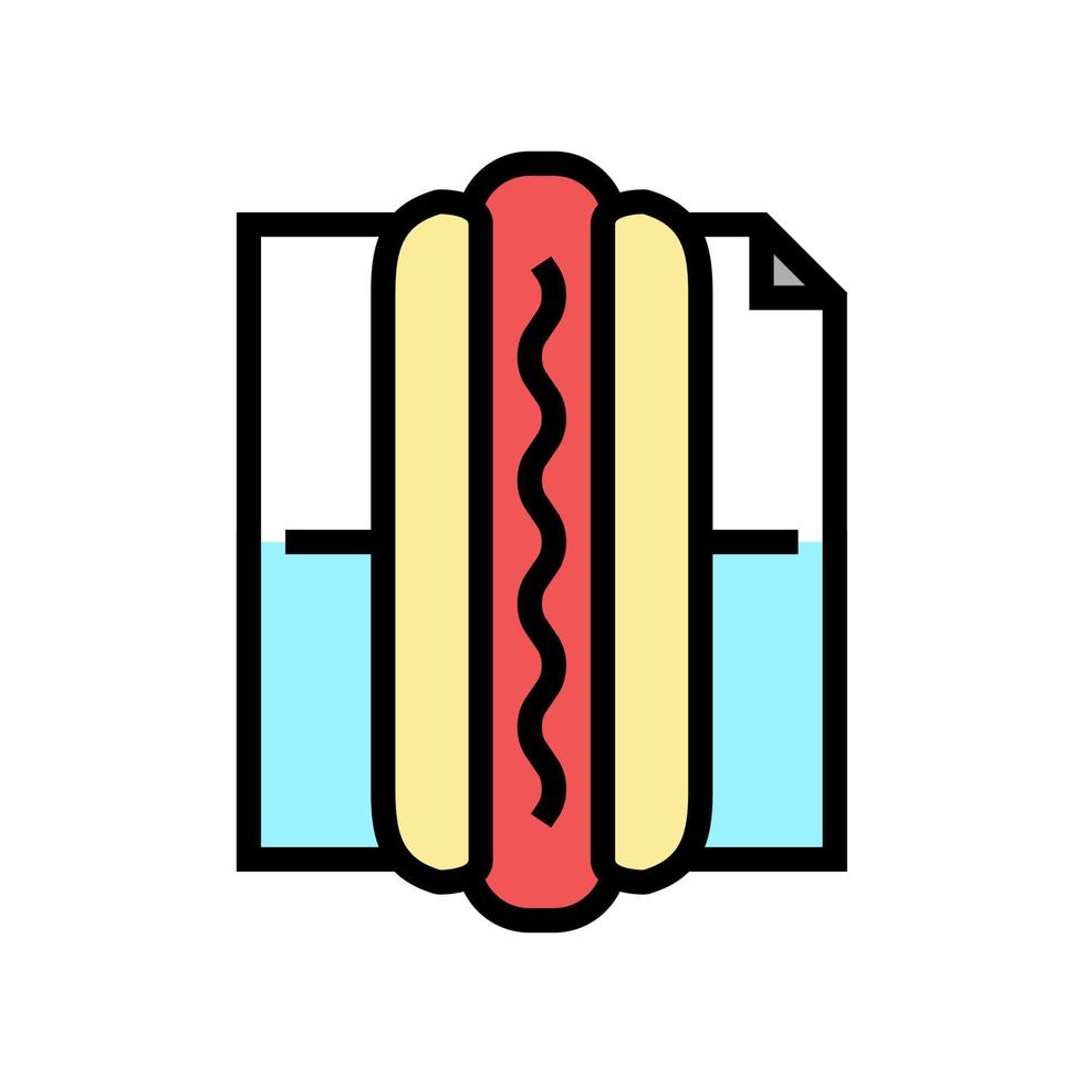 Hot Dog Street Food Farbe Symbol Vektor Illustration