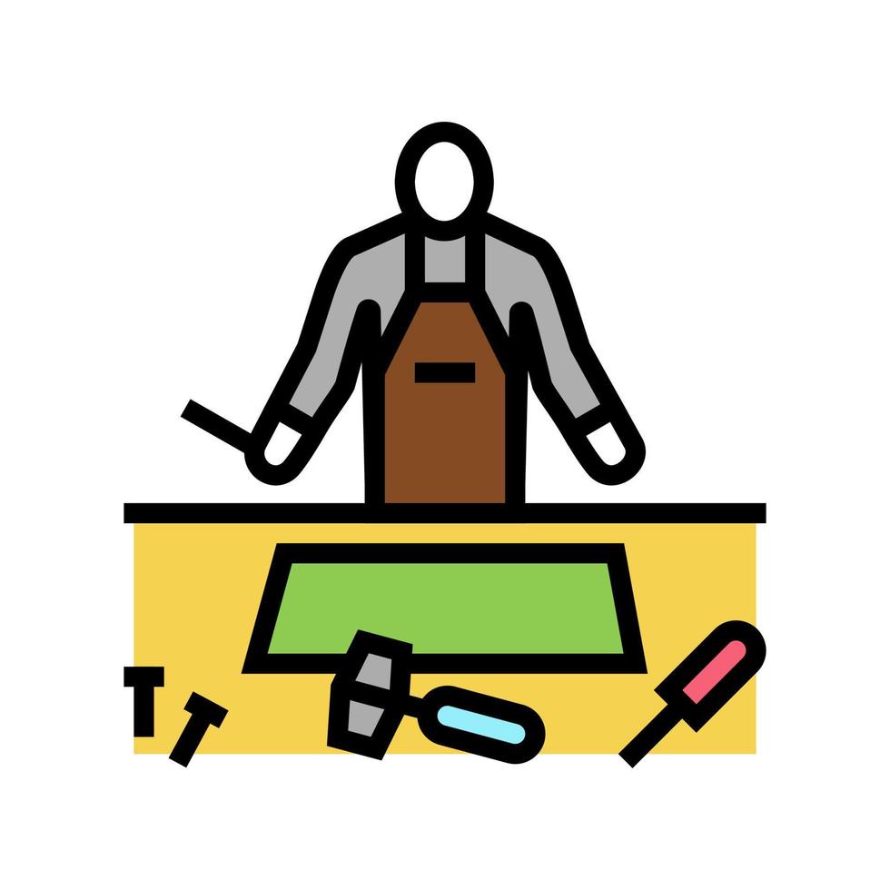 Handwerker Geschäft Farbe Symbol Vektor Illustration