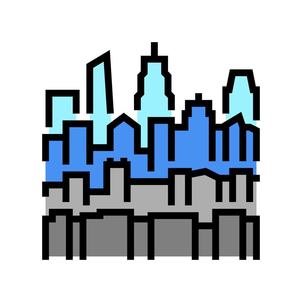 Skyline New York Farbe Symbol Vektor Illustration