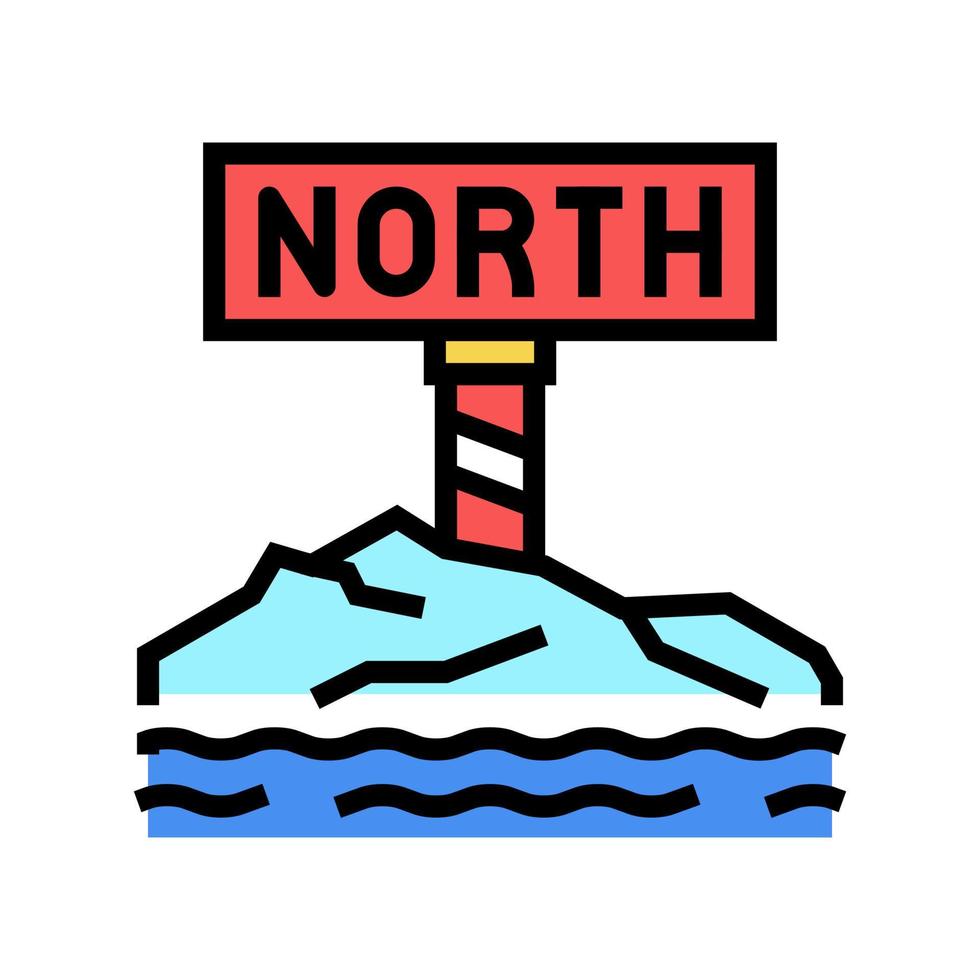 nordpolen färg ikon vektor illustration
