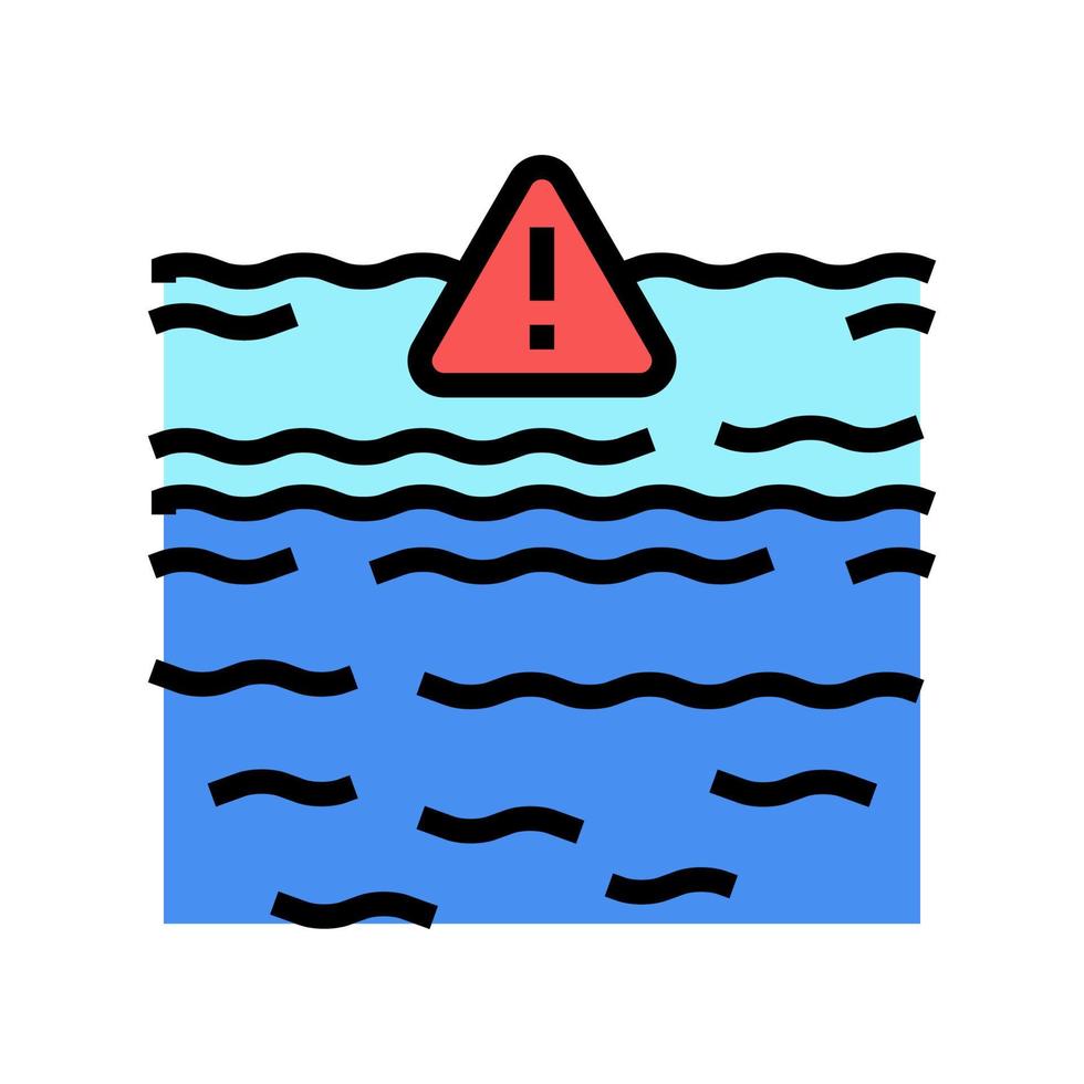 Meer Ozean Krise Farbe Symbol Vektor Illustration