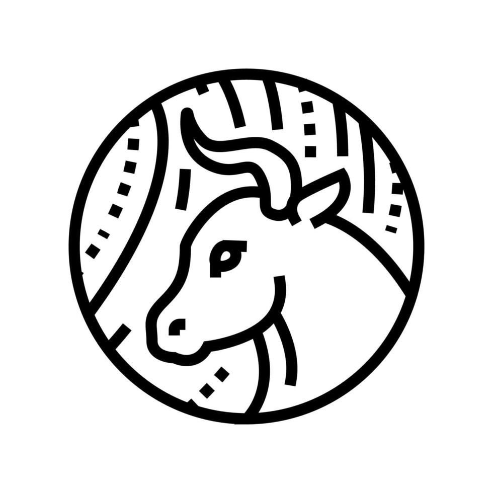 oxe kinesiskt horoskop djur linje ikon vektorillustration vektor