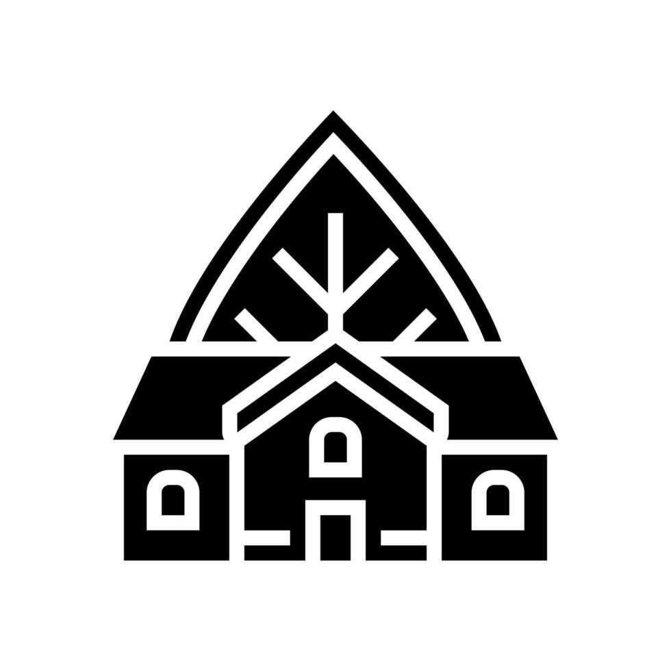 Gewächshaus-Gebäude-Glyphen-Symbol-Vektor-Illustration vektor