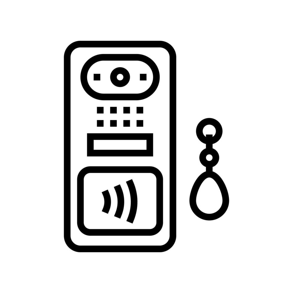 Intercom kontaktlose Linie Symbol Vektor Illustration