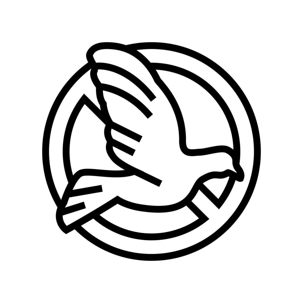vogelkontrolle linie symbol vektor illustration
