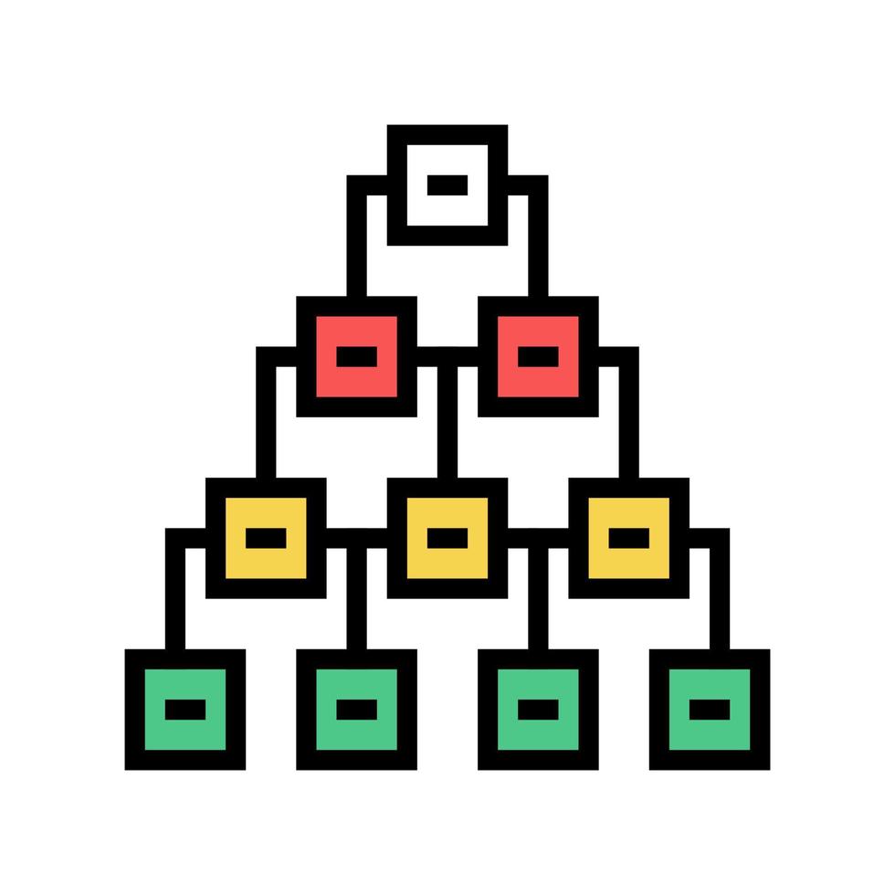 Hierarchie Diagramm Farbsymbol Vektor Illustration