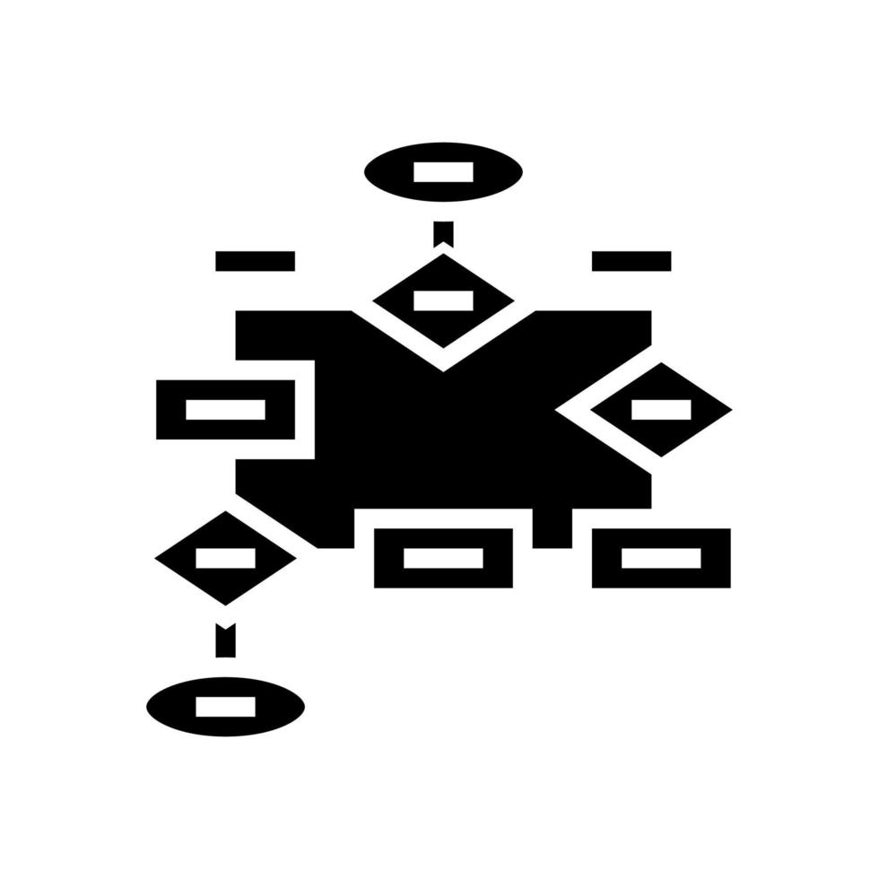 Flussdiagramm-Glyphen-Symbol-Vektor-Illustration vektor