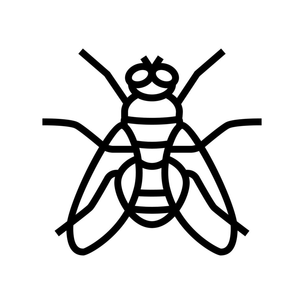 Fliegen Sie Insekt Symbol Leitung Vektor Illustration