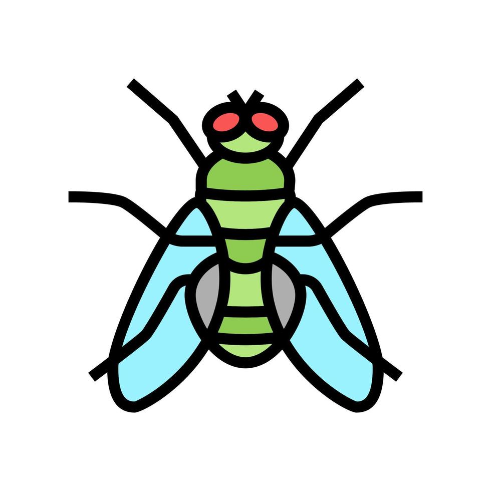fliegen insekt farbe symbol vektor illustration