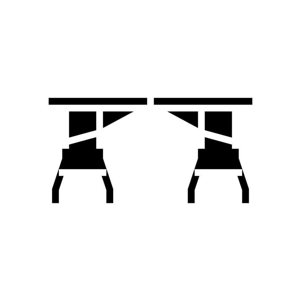 Klapptisch Glyphen-Symbol-Vektor-Illustration vektor