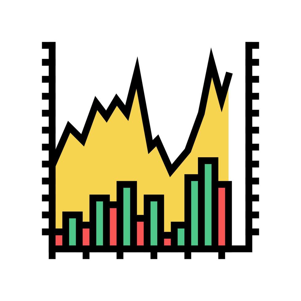 lager diagram färg ikon vektor illustration