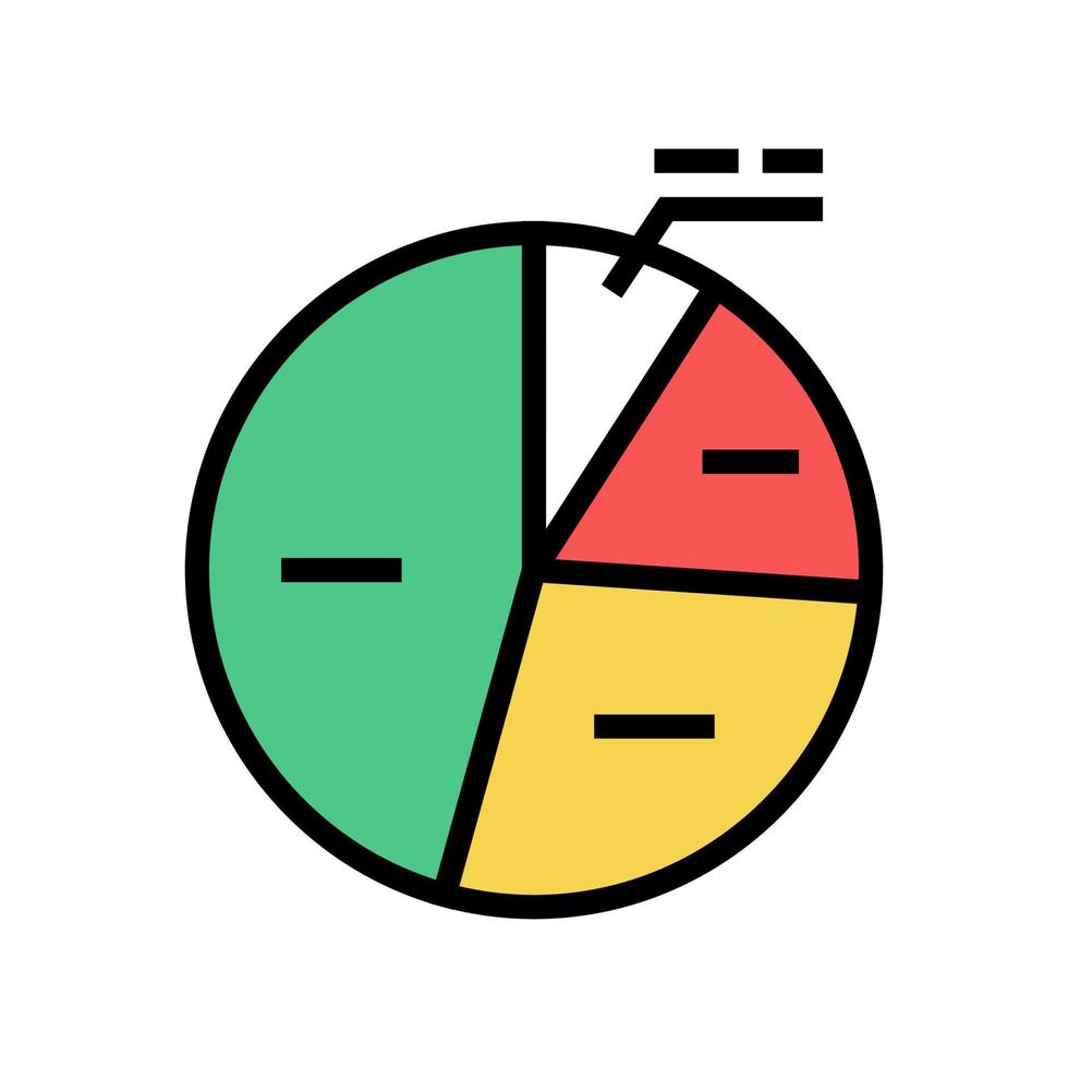 cirkeldiagram färg ikon vektor illustration