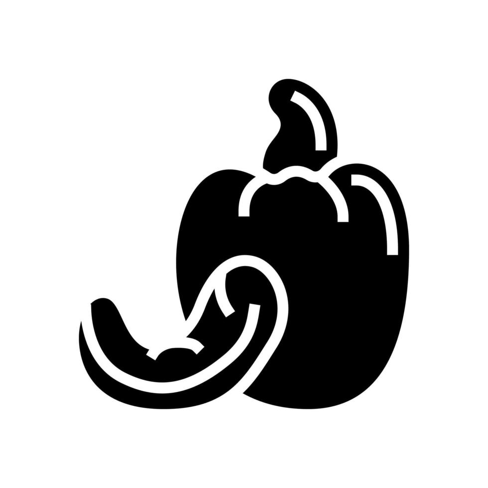 Cashew-Nuss-Glyphe-Symbol-Vektor-Illustration vektor