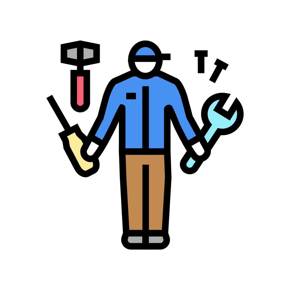 heimwerker arbeiter farbe symbol vektor illustration