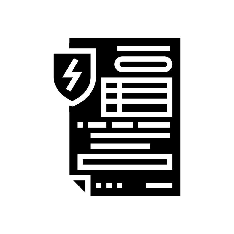 Elektrisches Sicherheitszertifikat Glyphen-Symbol-Vektor-Illustration vektor