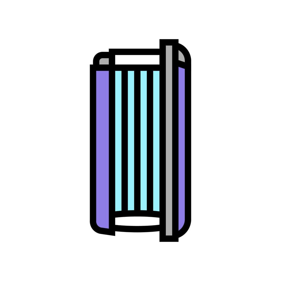 vertikal stuga öppen solarium utrustning färg ikon vektor illustration