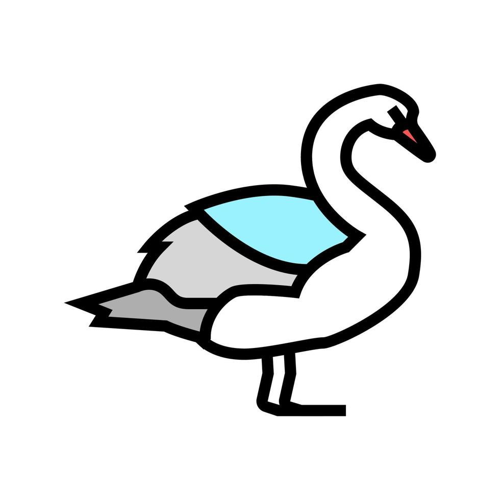 Schwan wilder Vogel Farbe Symbol Vektor Illustration