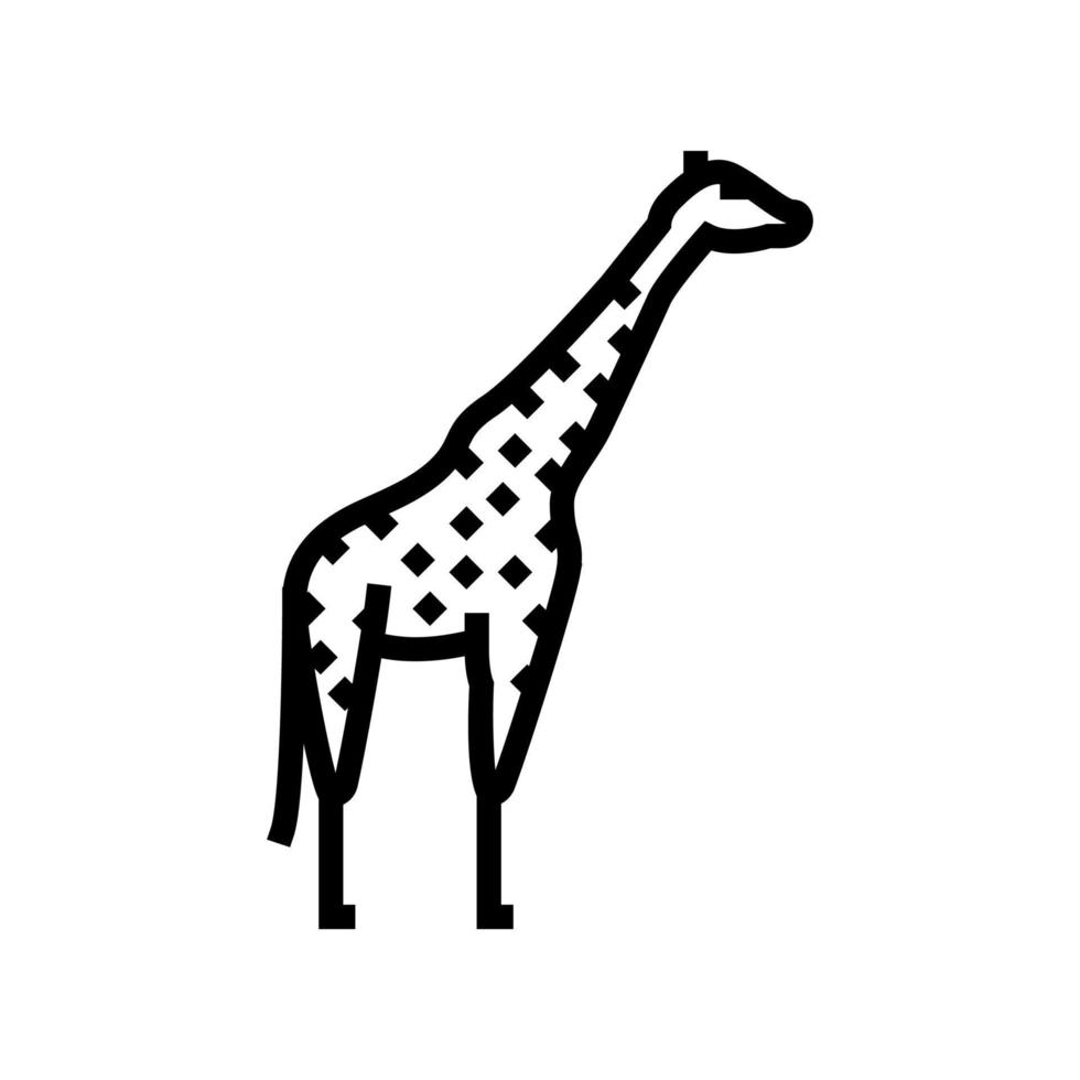 giraff djur i zoo linje ikon vektorillustration vektor