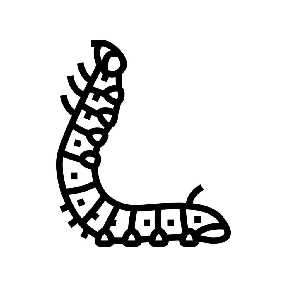 Larven Seidenraupe Symbol Leitung Vektor Illustration