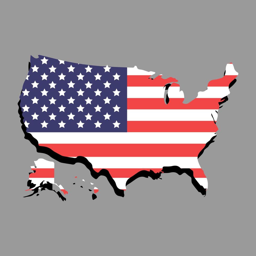 Vereinigte Staaten von Amerika. USA-Karte. Vektor-Illustration. vektor
