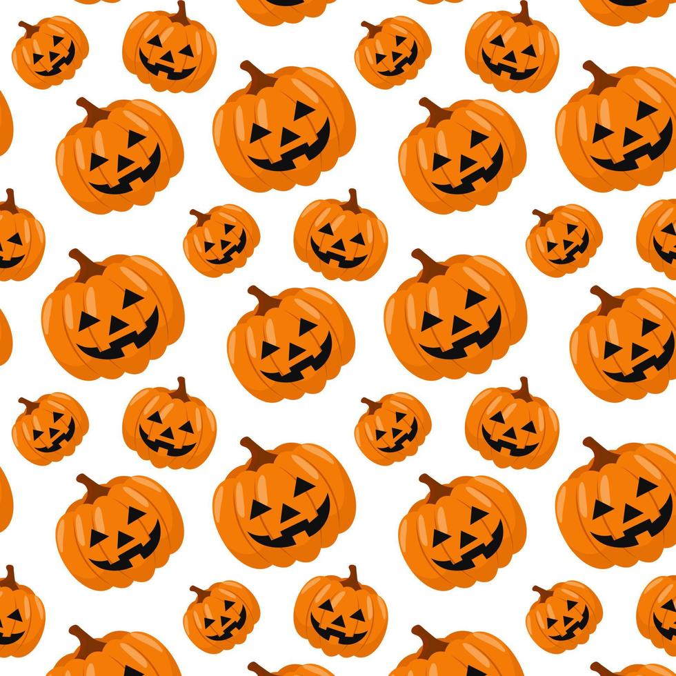 sömlös bakgrund av halloween pumpor för affisch, banderoll, gratulationskort... vektorillustration. vektor