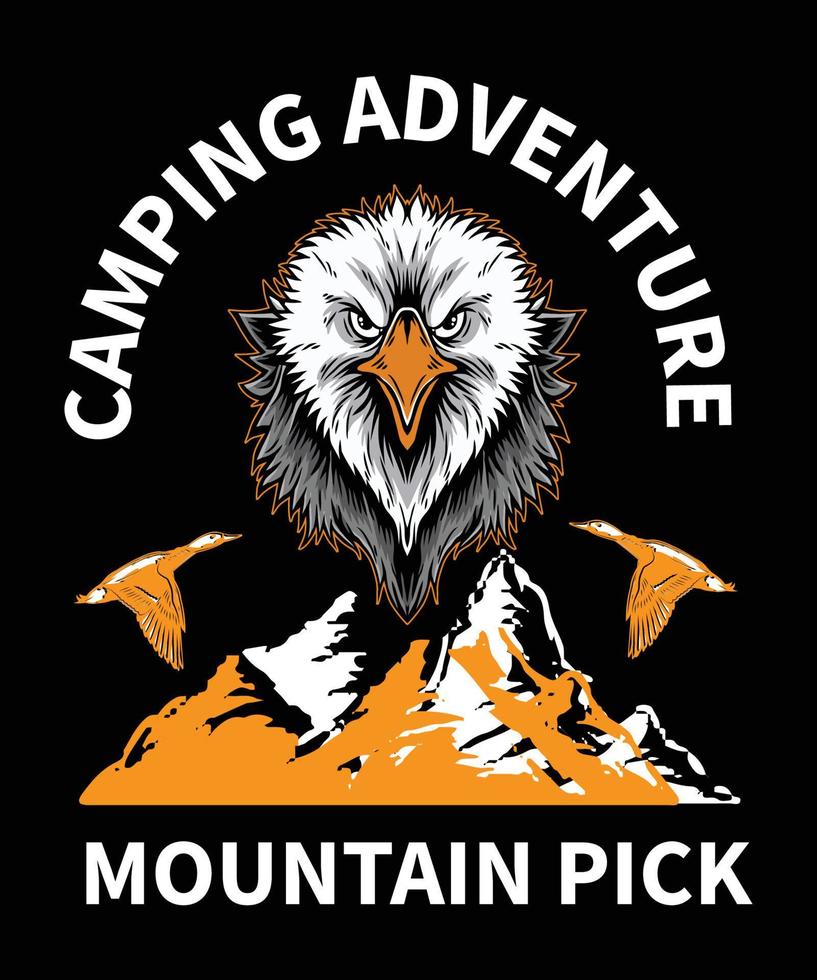 Camping-Abenteuer-Berg-T-Shirt-Design vektor