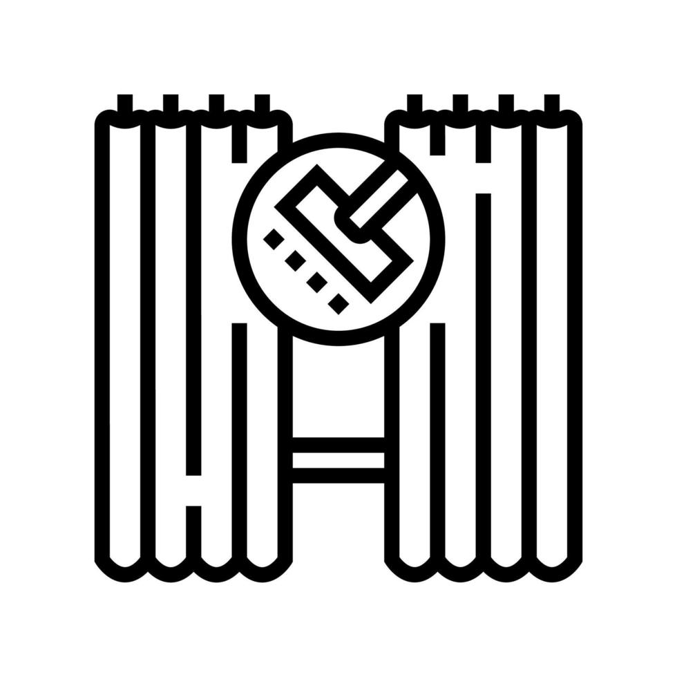 Gardinen und Jalousien Reinigungslinie Symbol Vektor Illustration