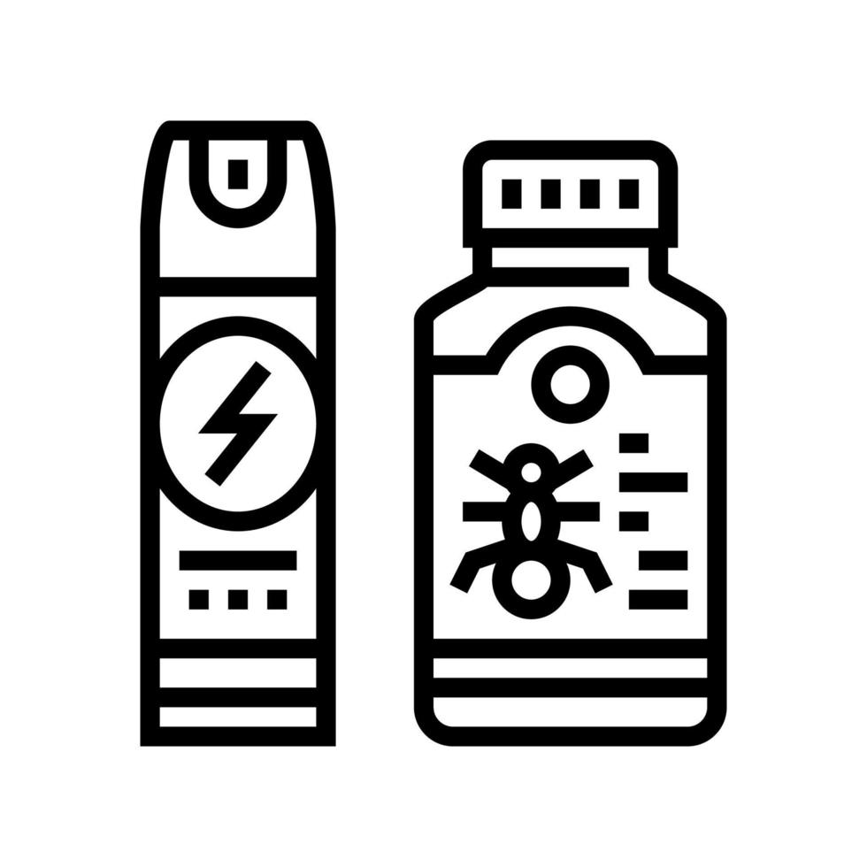 Insektizid-Chemikalie-Flüssigkeitssprüher und Flaschenlinie Symbol-Vektor-Illustration vektor