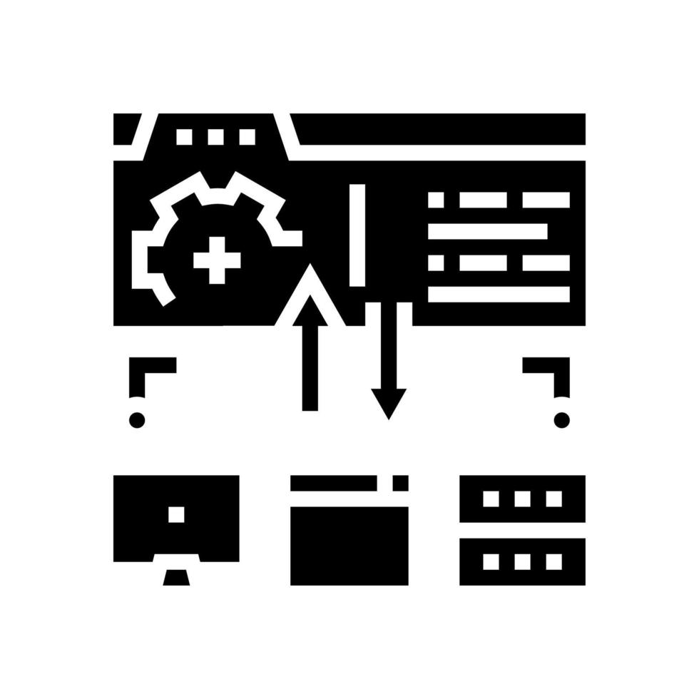 saas finanzsystem glyph symbol vektorillustration vektor